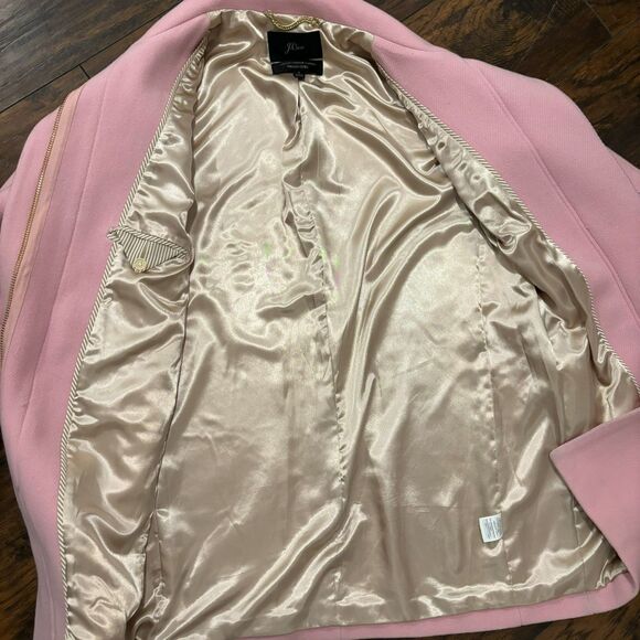 J. Crew Italian Stadium Cloth By Nello Gori Wool Coat Pink Size 2 Preppy Pastel - Picture 11 of 11